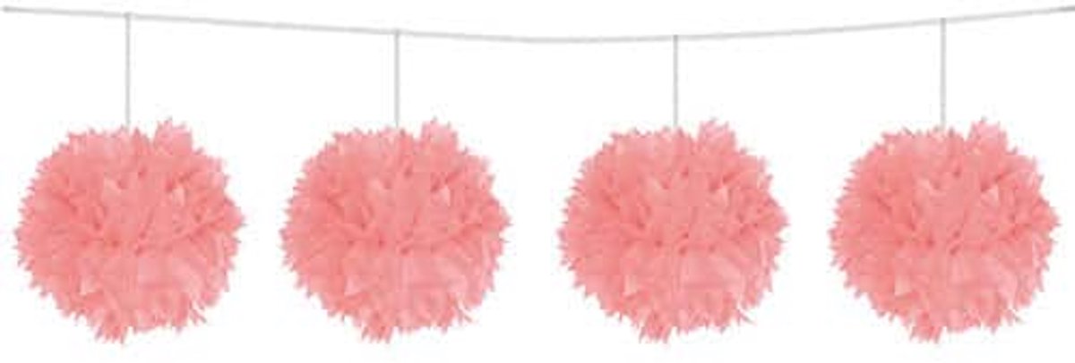 Rosa Pompon Girlande 3 Meter