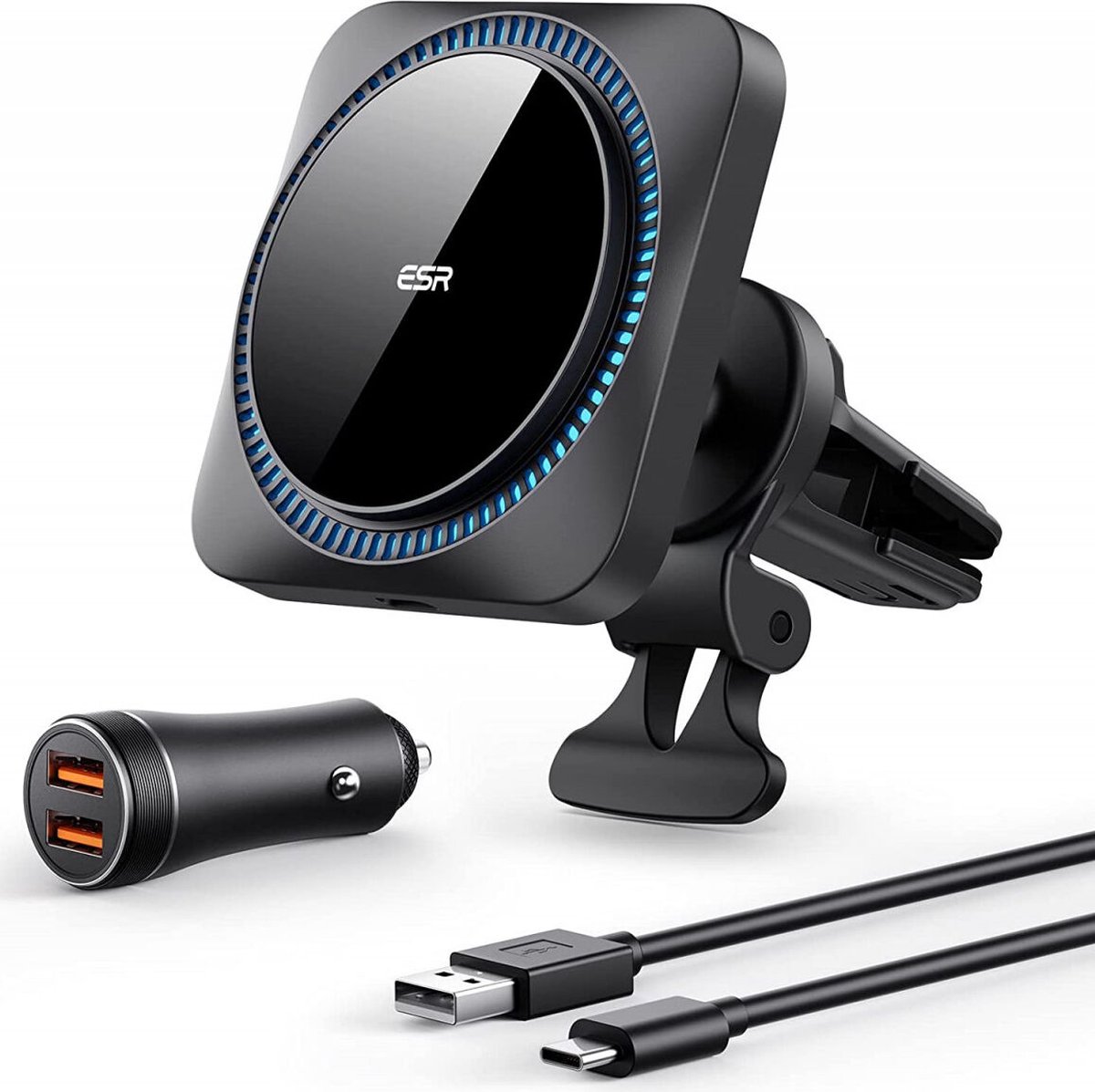 Kabelloses Autoladegerät mit CryoBoost™ (HaloLock) - Wireless Charger with 36W Adapter