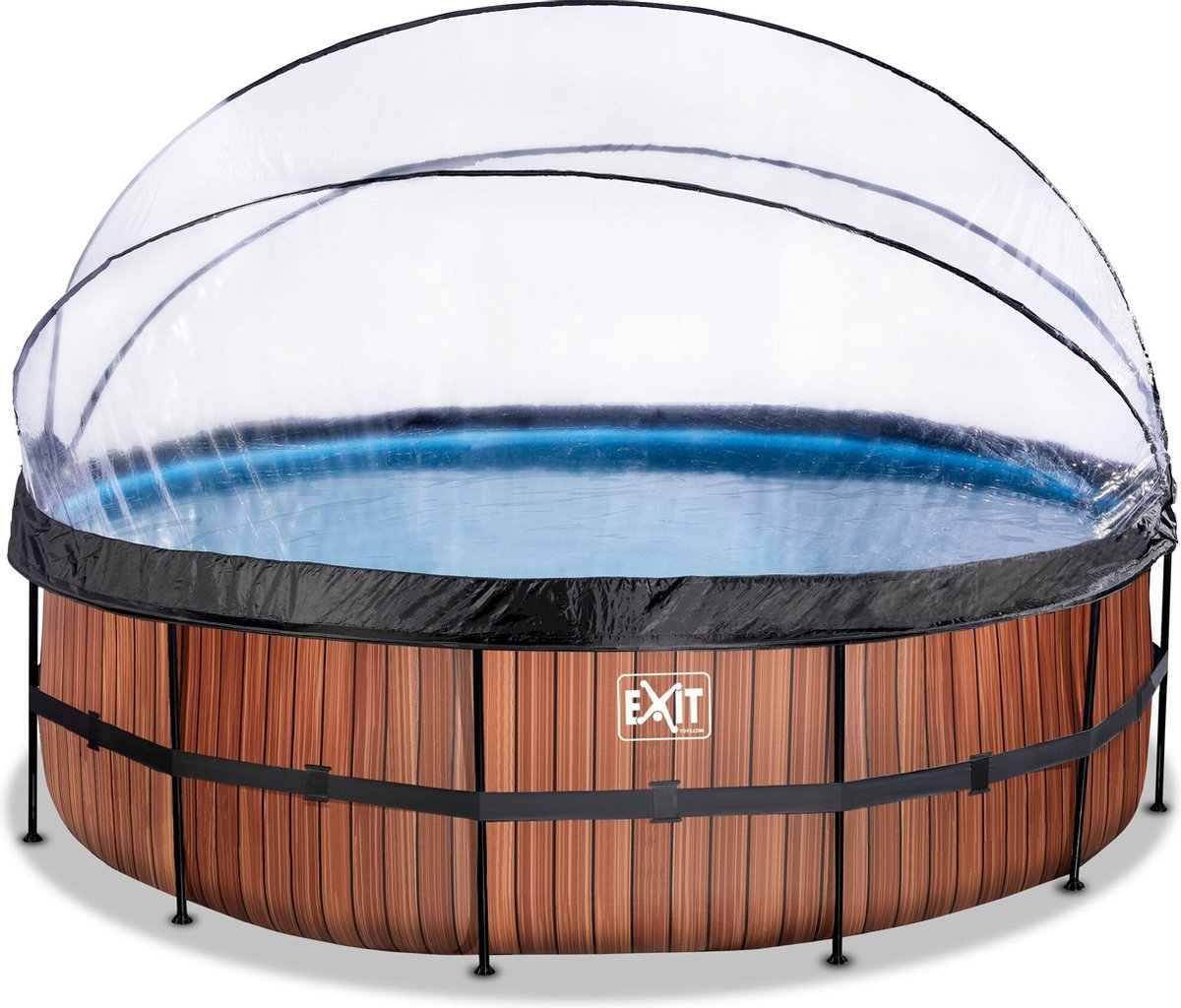 EXIT 488x122cm - 12V Sandfilter - Wärmepumpe Schwimmbad mit Abdeckung