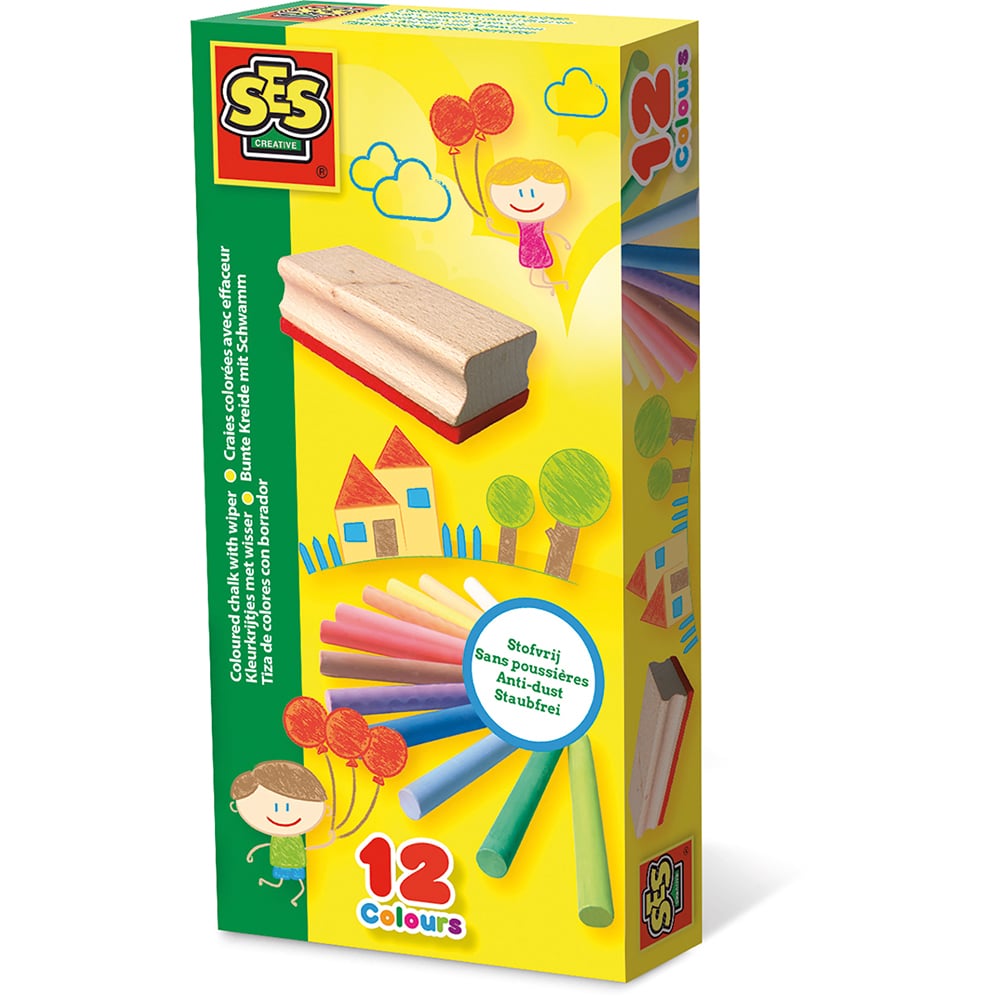 SES Farbkreide mit Radiergummi