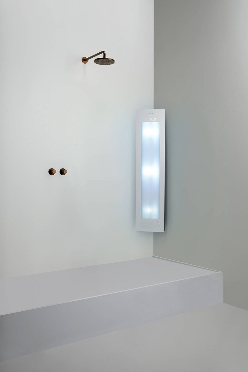 Sunshower Round Line Plus M Aufputz Eckmontage Infrarot und UV-Licht White