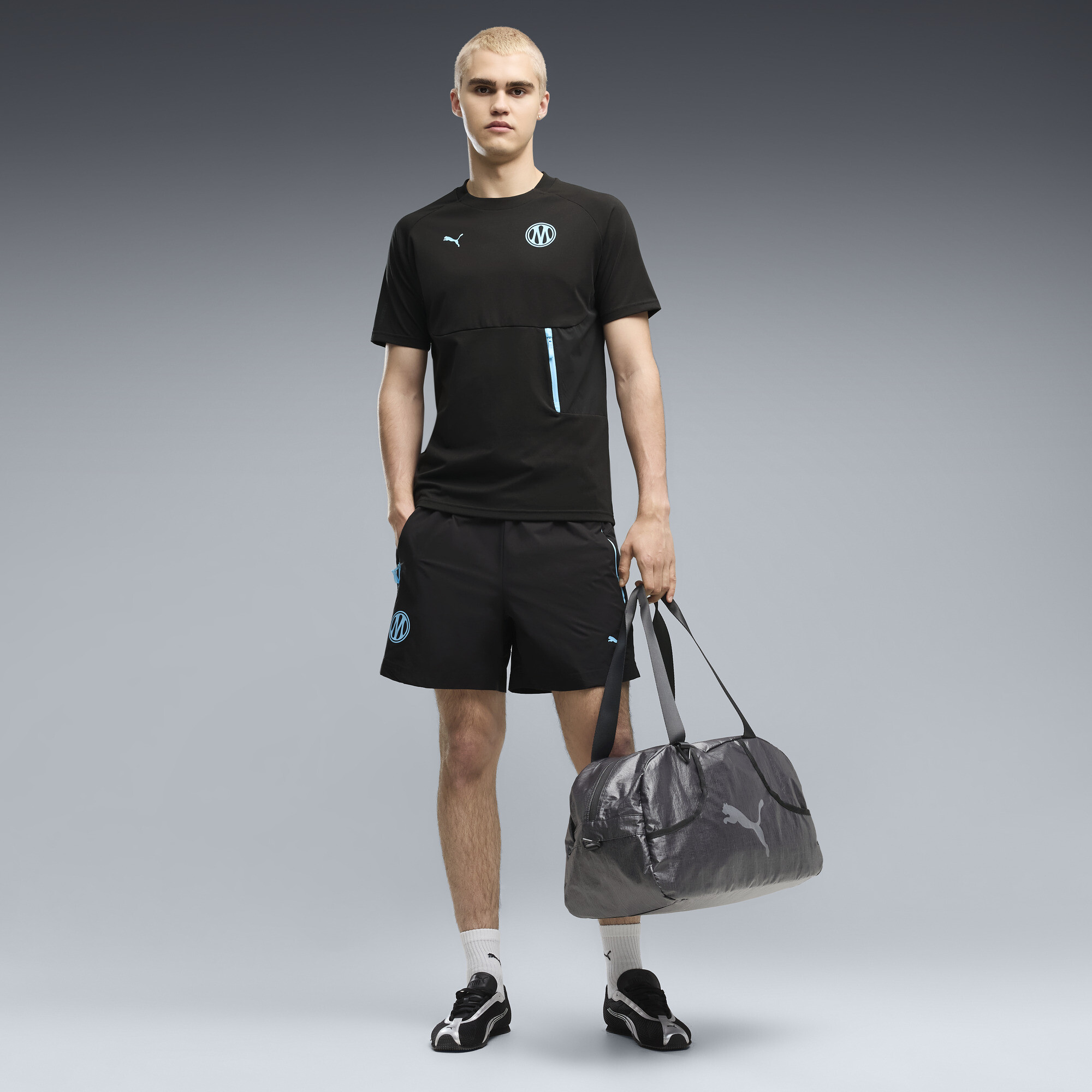 Olympique de Marseille PUMATECH Relaxed Gewebte Shorts Herren, Kleidung, Schwarz, XXL