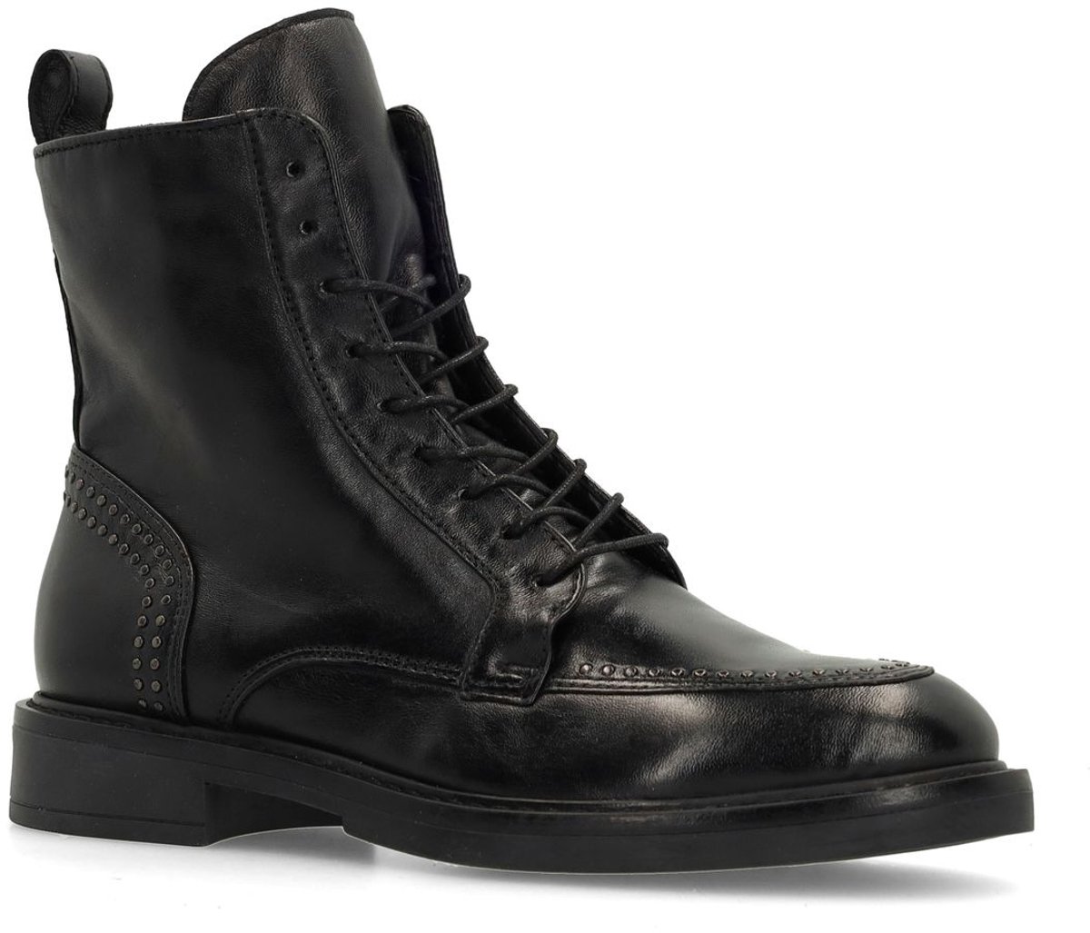 Schwarze Biker Boots aus Leder