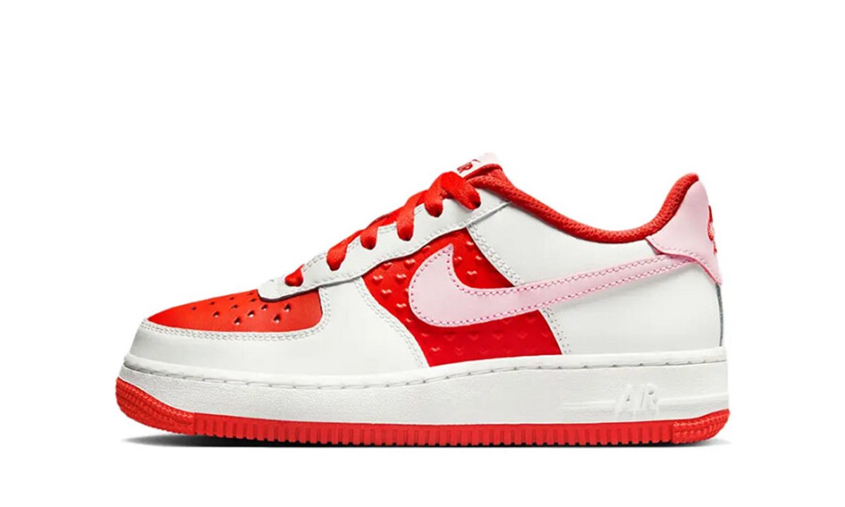 Nike Air Force 1 Low GS Valentinstag 2025 Kinder Sneaker Rot Summit-Weiß Light-Crimson HV5165-121 36