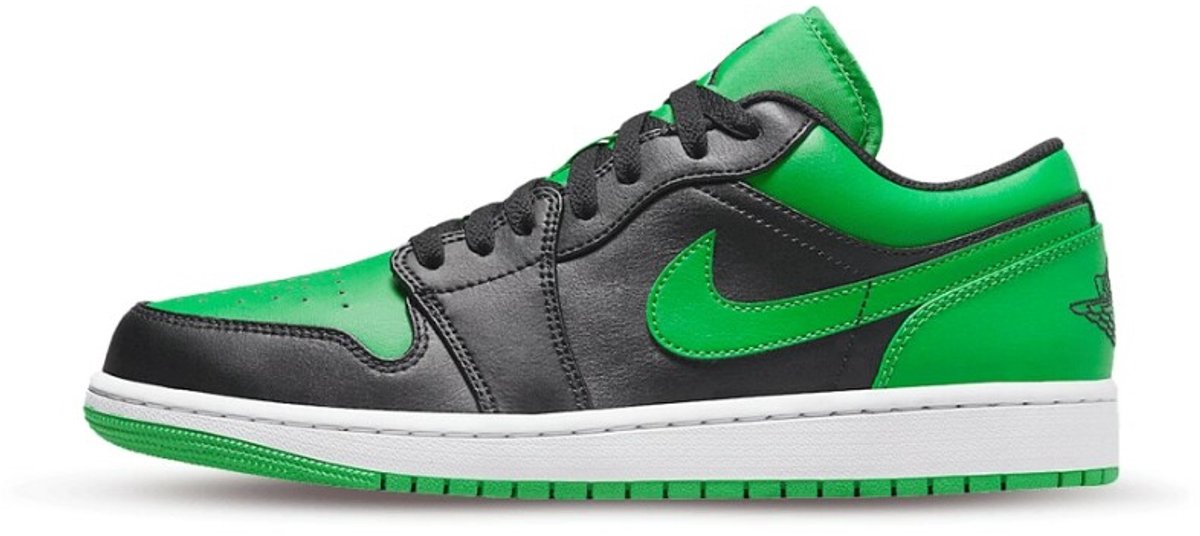Air Jordan 1 Low Schwarz Lucky Green Herren Turnschuhe Weiß 553558-065 45.5