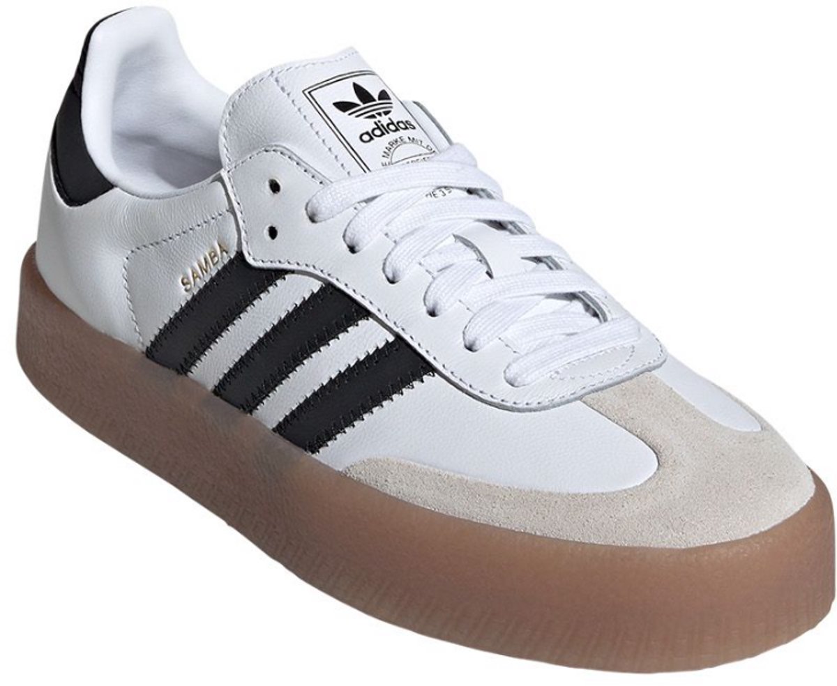adidas Sambae Weiß Schwarz Gummi Damen Sneaker Wolkenweiß Kernschwarz Gold-Metallic JI1349 36