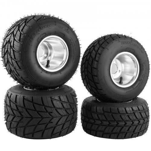 VEVOR Gokarthjul, regndäck, 4-pack, fälg och däck, slitstarka 10x4.50-5, 11x6.0-5