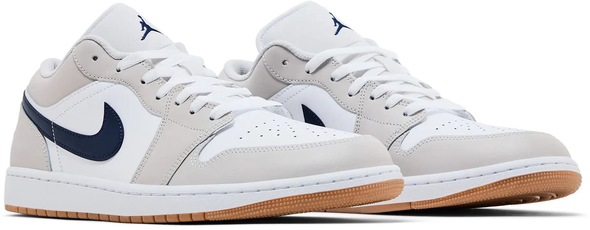 Air Jordan 1 Low Georgetown Herren Sneaker Weiß Neutralgrau Gummi-Mittelbraun 553558-146 45.5