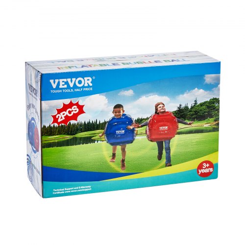 VEVOR Uppblåsbara Bumper Balls 2-pack, 2FT/0.6M Body Sumo Zorb-bollar för barn, slitstarka PVC-mänskliga hamster-bubbelbollar för barn utomhuslek, Bumper Bopper-leksaker för lekplats, gård, park
