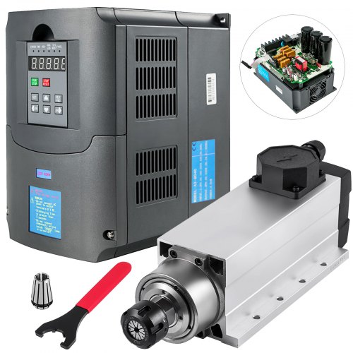 VEVOR 4KW ER25 luftkyld spindelmotor med 4KW variabel frekvensomriktare VFD spindelmotorsats