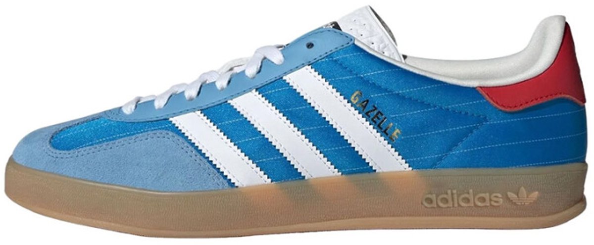 adidas Gazelle Indoor Olympic Pack - Blaue Unisex-Sneaker Hellblau Wolkenweiß Gummi IF9643 40⅔