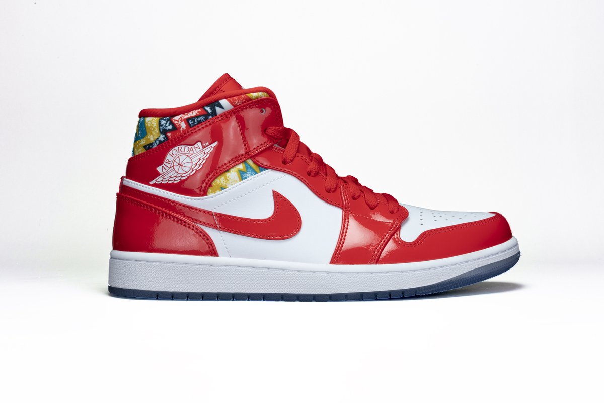 Air Jordan 1 Mid SE Barcelona Pullover Herren Sneaker Rot Chile-Rot Weiß DC7294-600 44.5