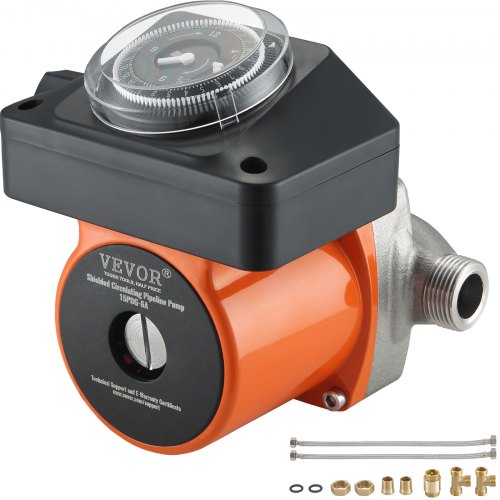 VEVOR Varmvattencirkulationspump Cirkulationspump DN20 Inlopp/Utlopp DN15 Adapter