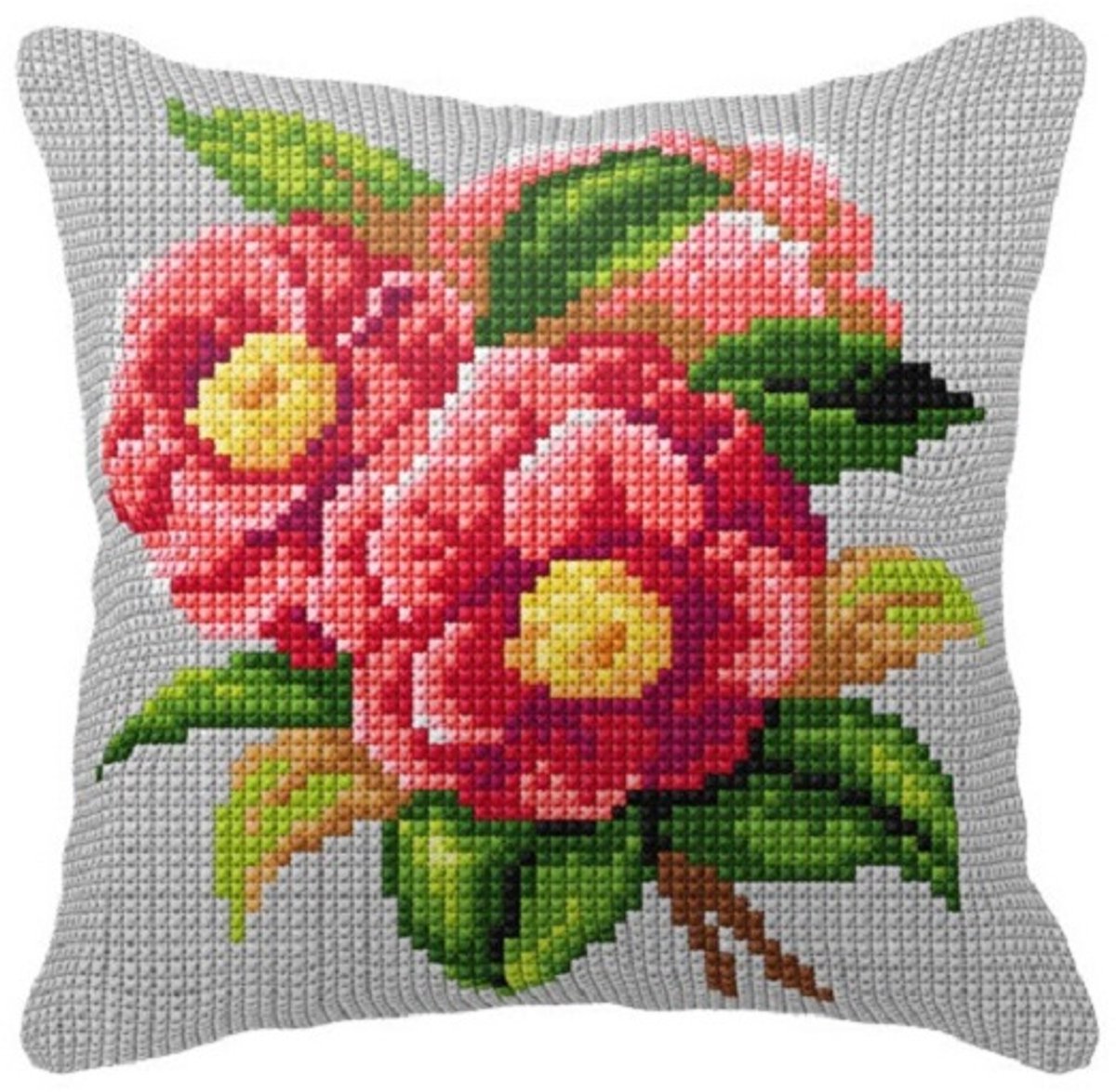 Stickpackung Kissen Blumen
