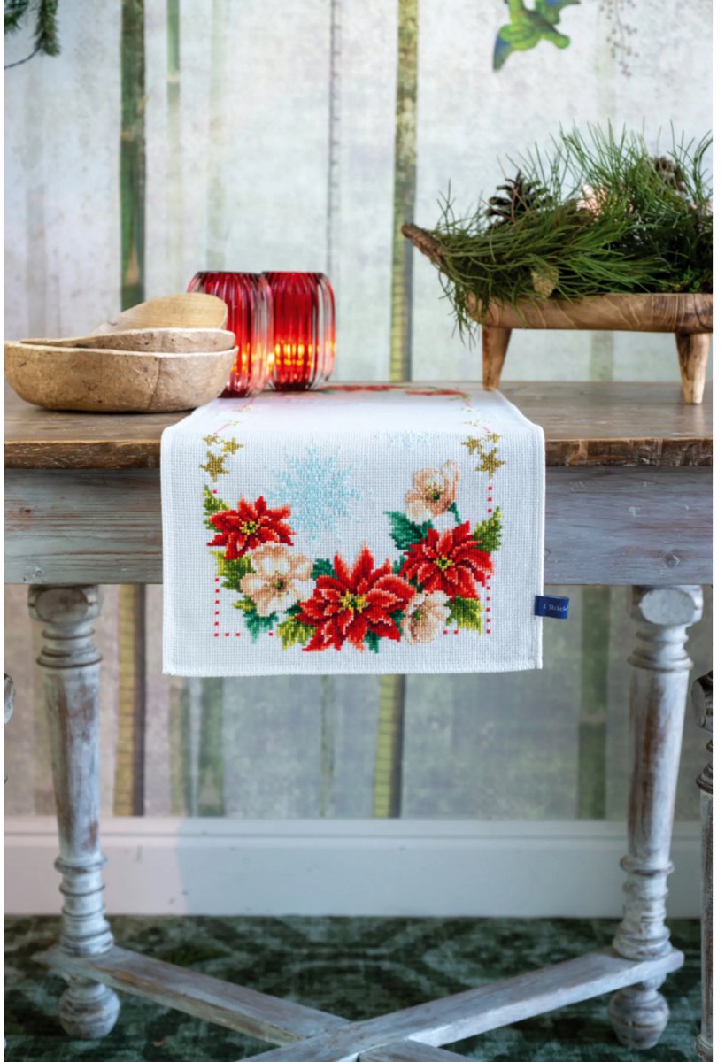 Stickpackung Tischläufer Weihnachtsstern