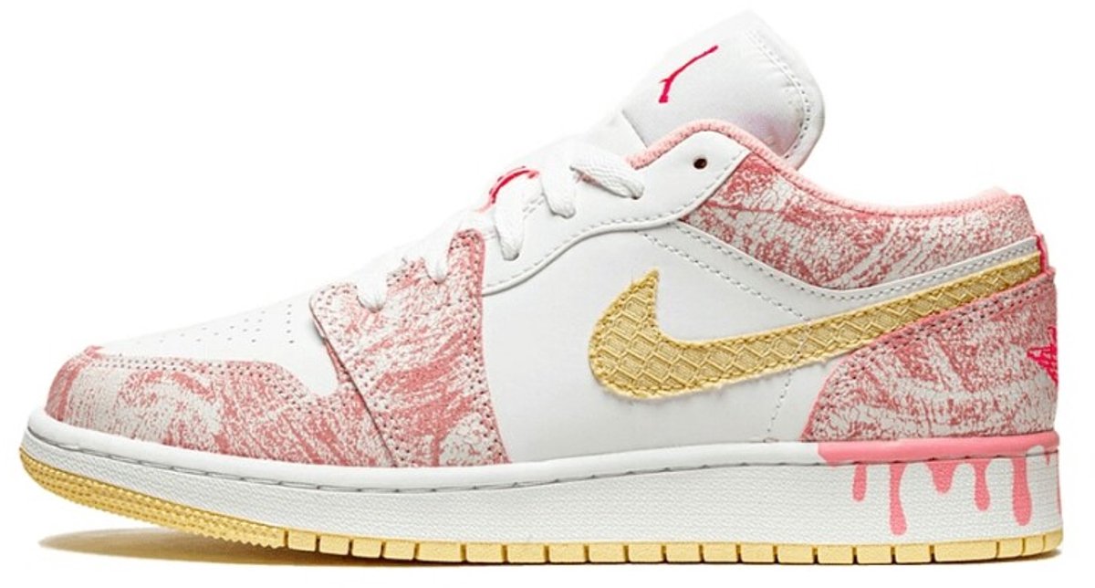 Air Jordan 1 Low GS Erdbeereis Kinder Sneaker Rosa Arctic-Punch Blass-Vanille CW7104-601 39