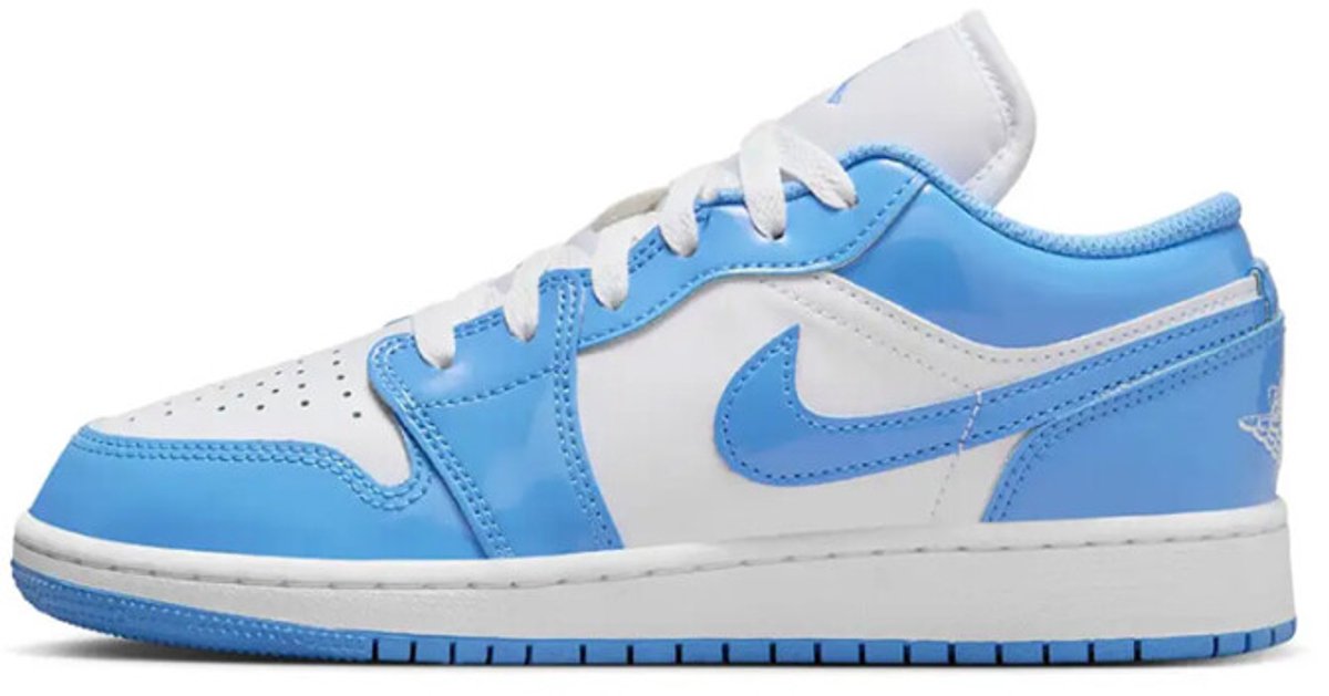 Air Jordan 1 Low GS UNC Lackleder Kinder Sneaker Blau Weiß Legend-Blau FZ3929-114 39