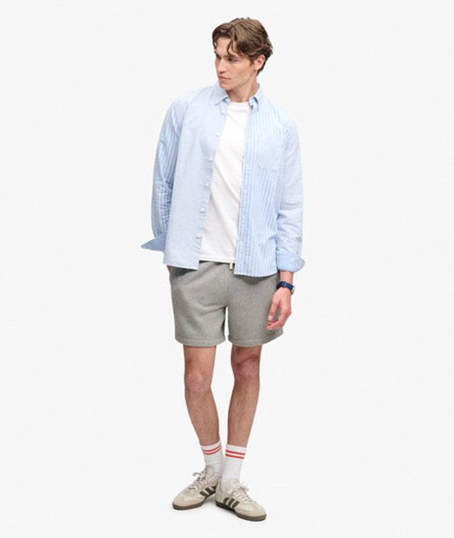 Superdry Herren Monogram Shorts mit Lockerer Passform Dark Grey - Größe: L