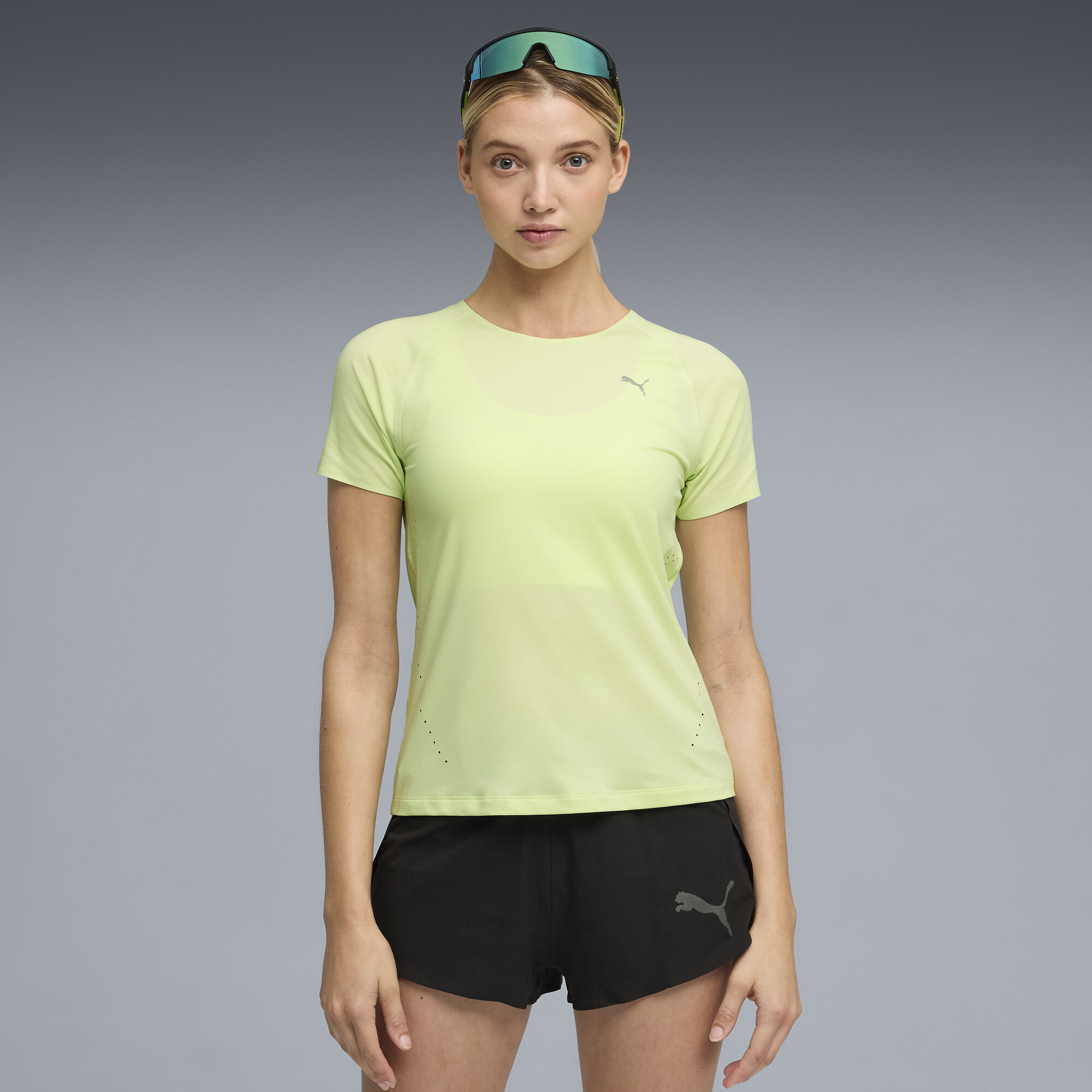PUMA RUN CLOUDSPUN T-Shirt Damen, Kleidung, Grün, XXS