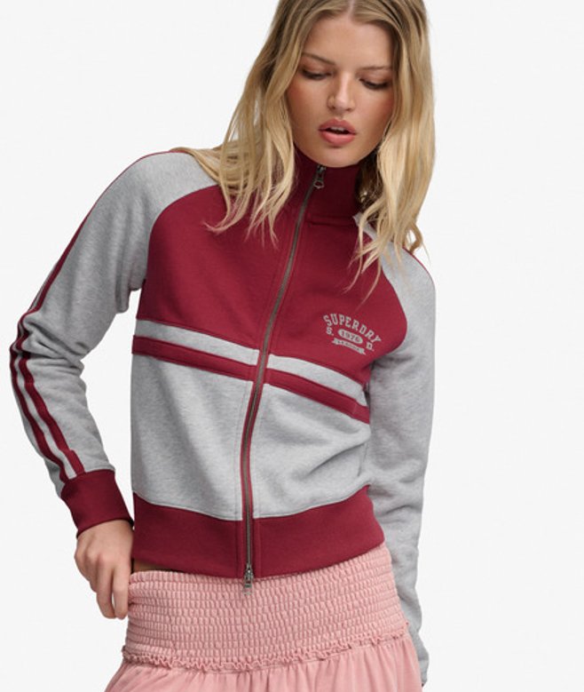 Superdry Damen Cult Jacke mit Lockerer Passform Red - Größe: 36
