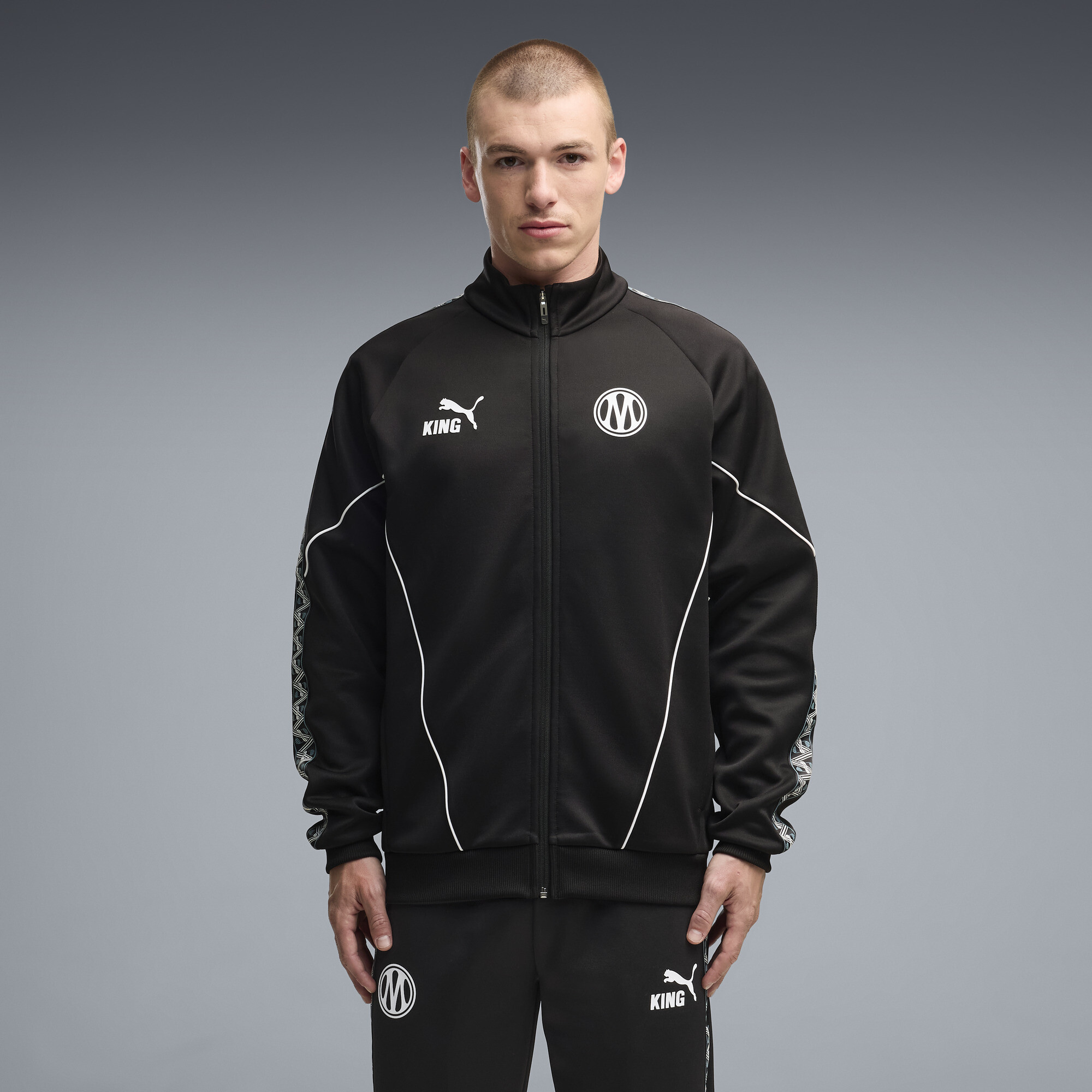 PUMA Olympique de Marseille KING Anthem Jacke mit Reißverschluss Herren, Accessoires, Schwarz, L