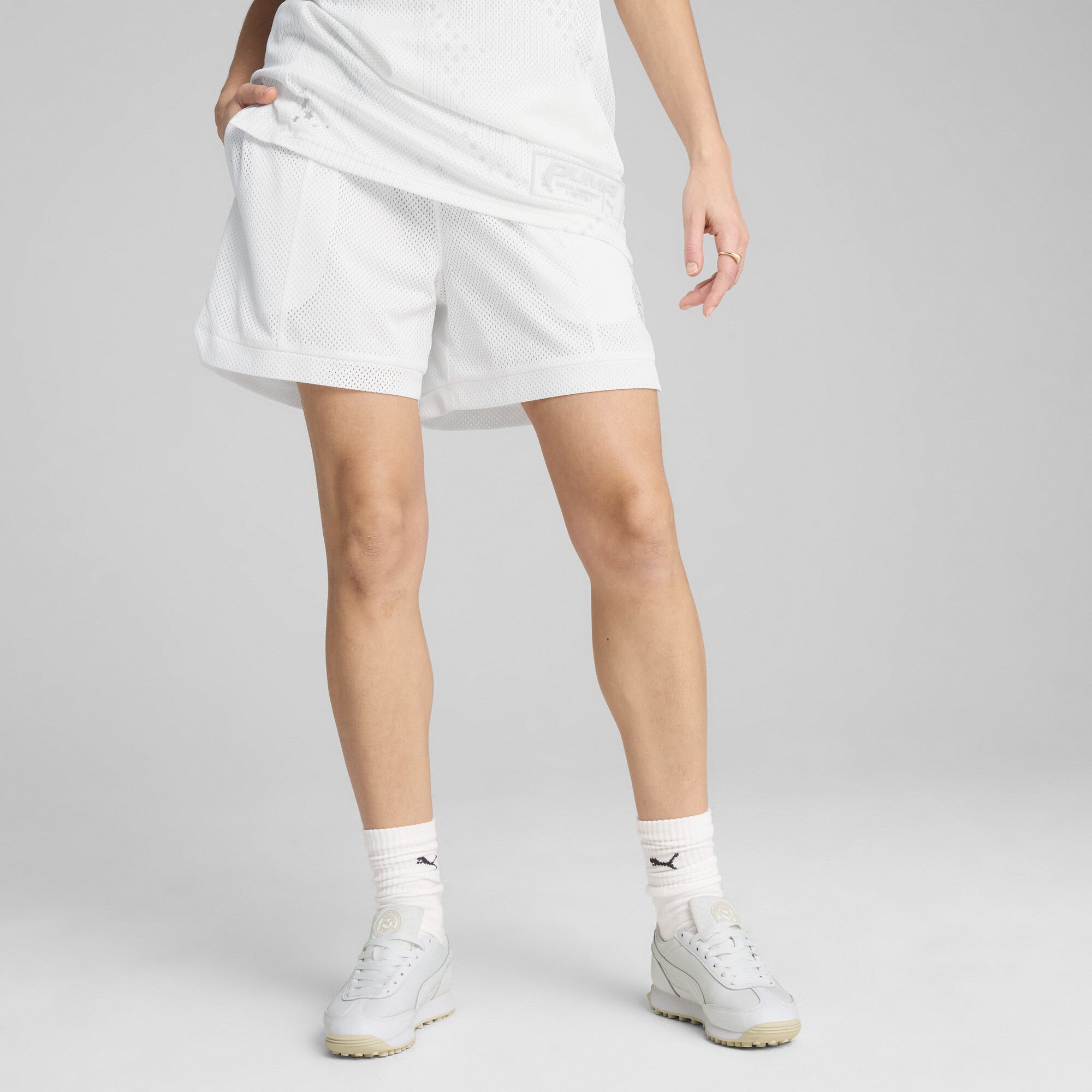 PUMA Jer-She Basketballshorts Damen, Kleidung, Weiß, XL