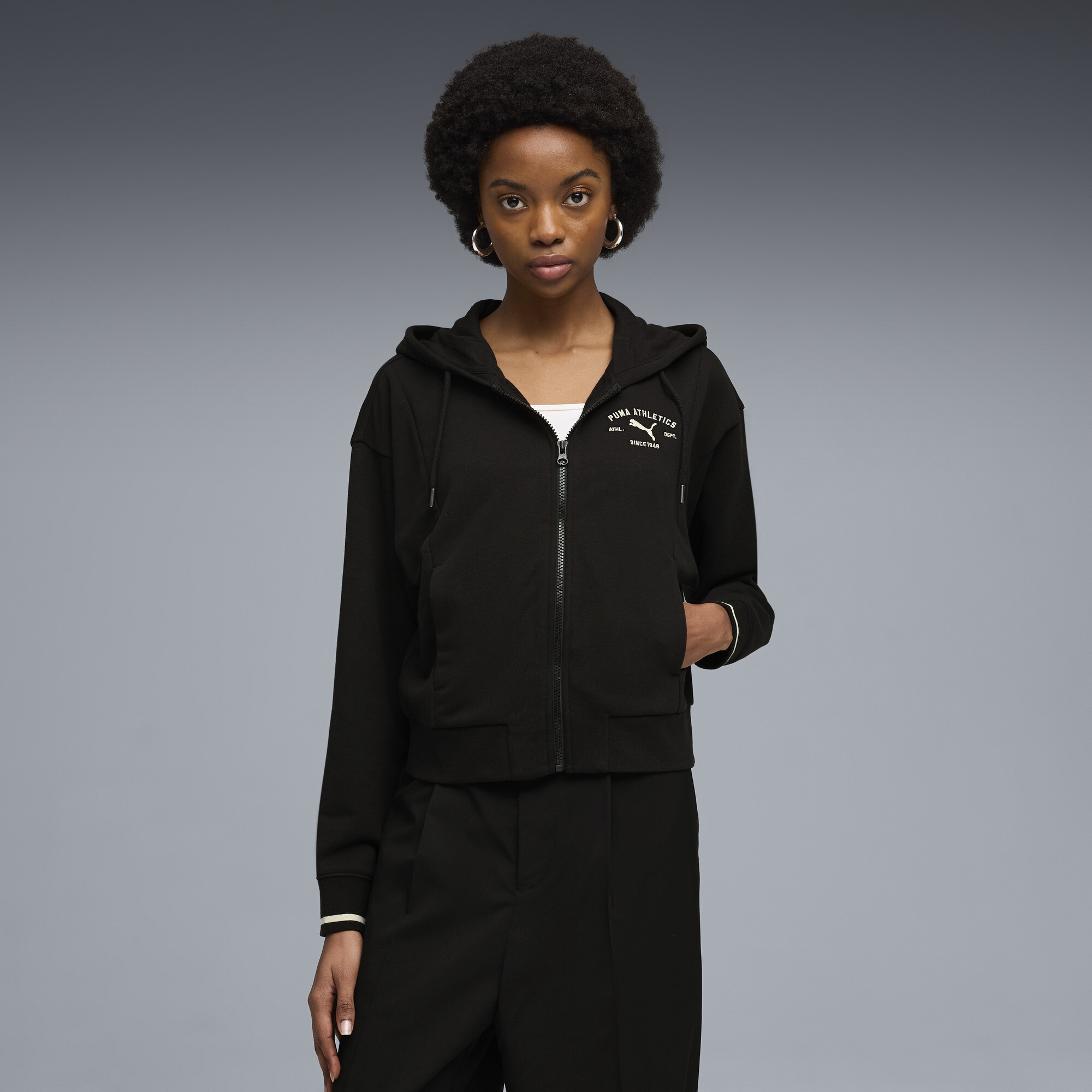 PUMA Class Kapuzenjacke Damen, Kleidung, Schwarz, XXS