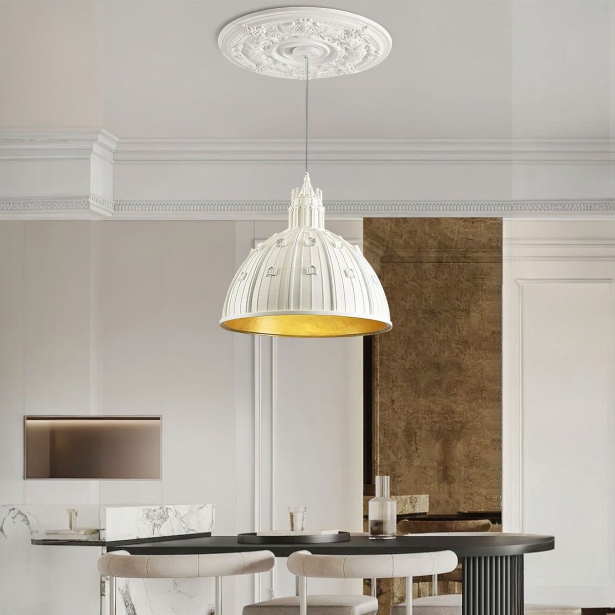 Cupolone Quarantacincinque Pendelleuchte Ø45 White SELETTI - Wohnzimmer - Kunststoff