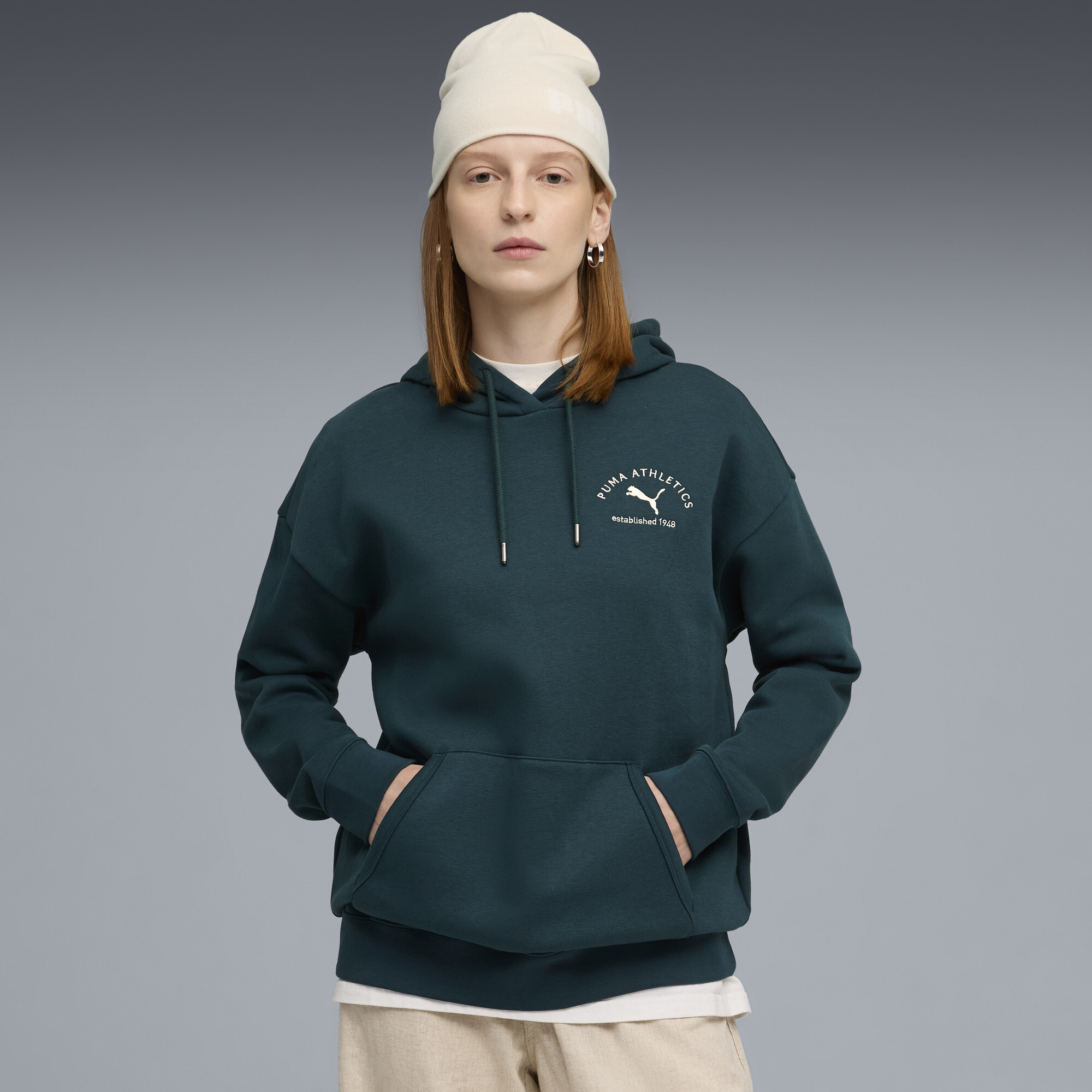PUMA Class Relaxed Hoodie Damen, Kleidung, Grün, M