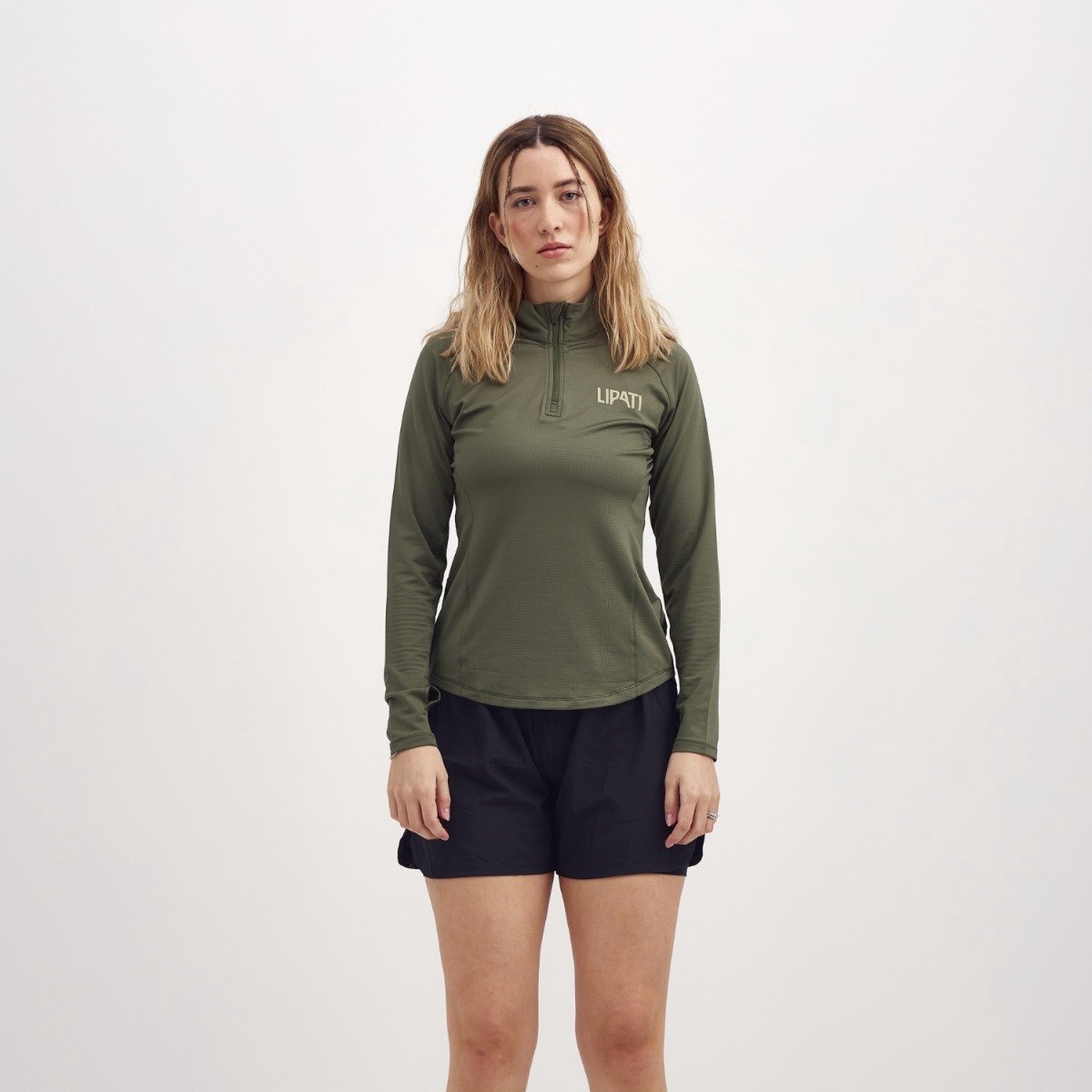 LIPATI Damen Half-Zip Langarmshirt in Grün für Laufen & Training – Komfort und Performance