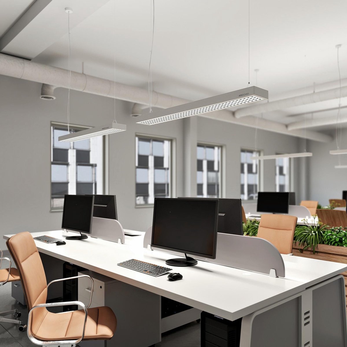 Susi Pendelleuchte Silver Arcchio - Arbeitszimmer / Büro - Modern - Aluminium - Einflammig