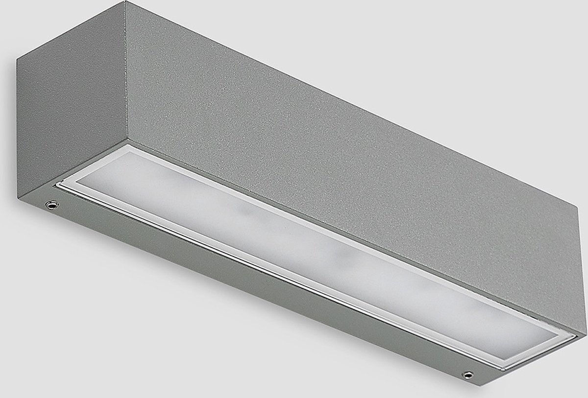 Lengo LED Draußen Wandleuchte Up/Down L25 Silber Lucande - Balkon - Modern - Aluminium - Eckig