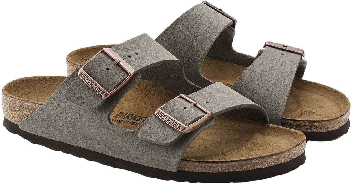 Birkenstock Arizona Regular Birko-Flor Nubuck Gr. 44 Grau Unisex