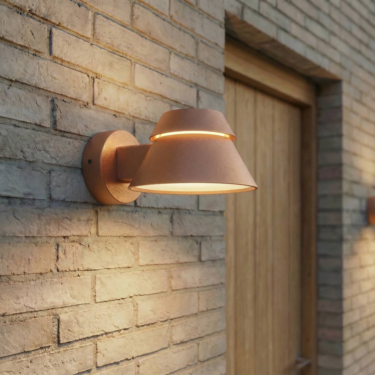 Moena LED-Außenwandleuchte, IP44, Aluminium, Glas, braun Lucande - Modern - Einflammig