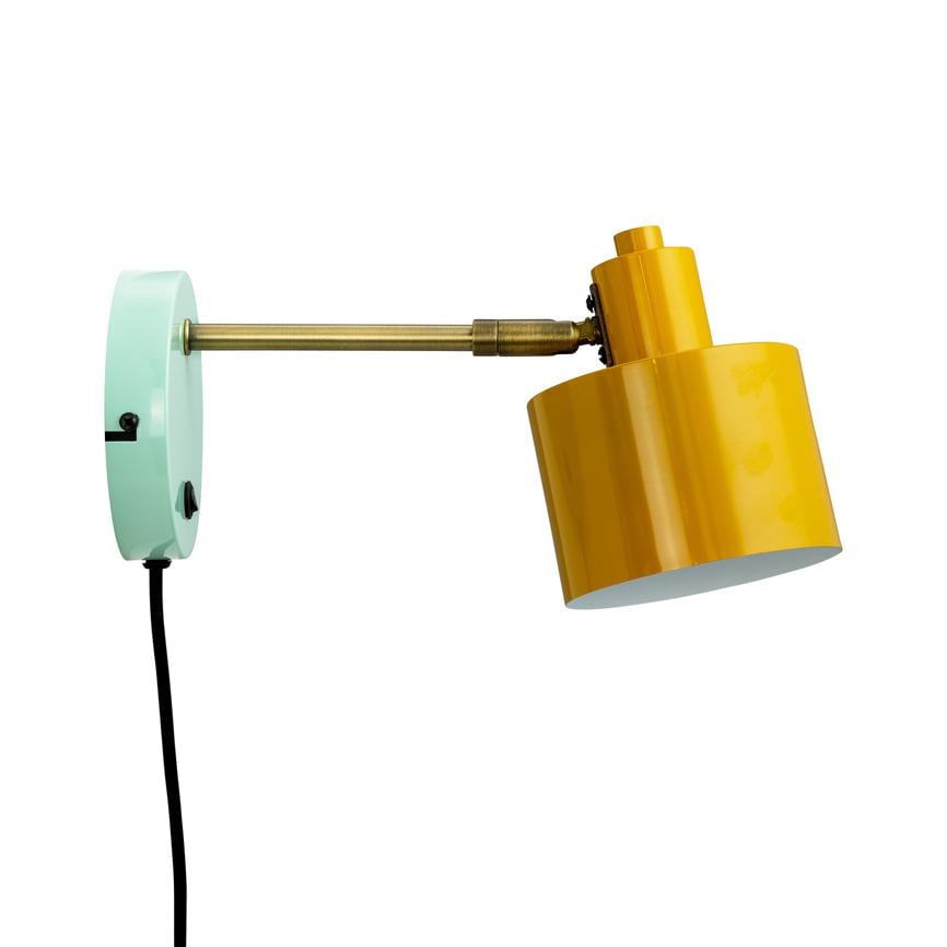 Ocean Wandleuchte Curry/Brass/Turquoise Dyberg Larsen - Wohnzimmer - Skandinavisch - Metall - Mit Schirm