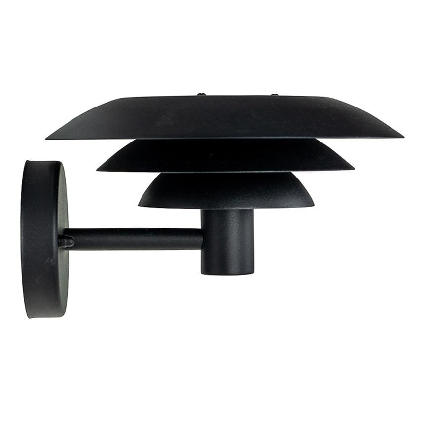 DL25 Außenwandleuchte, Ø 25 cm, schwarz matt Dyberg Larsen - Skandinavisch - Metall - Einflammig