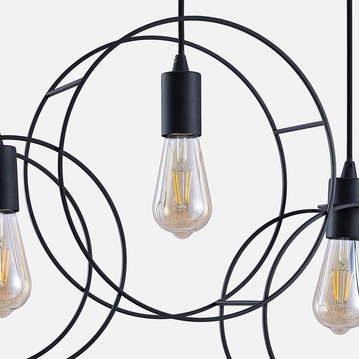 Andrik 5 Round Pendelleuchte Black Lucande - Wohnzimmer - Modern - Metall - Mehrflammig