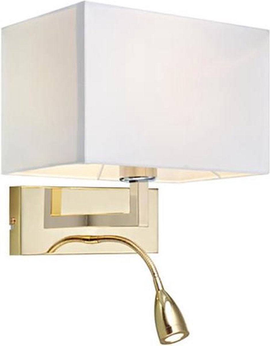 Savoy 2 Wandleuchte Brass/White Markslöjd - Wohnzimmer - Modern - Stoff / Textil