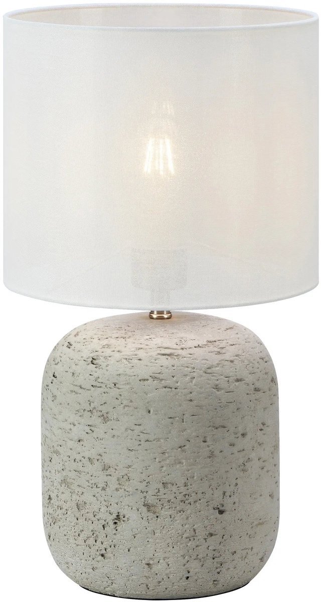 Montagna Tischleuchte H44cm Grey/Offwhite Markslöjd - Wohnzimmer - Stoff / Textil