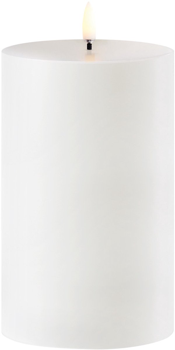 Outdoor Stumpenkerze LED 8,4x15 cm Weiß Uyuni Lighting - Terrasse - Kunststoff