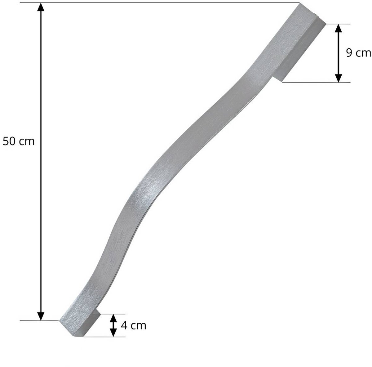 Alvon LED-Wandleuchte, silber, Höhe 50 cm, Metall Lindby - Wohnzimmer - Modern - Eckig