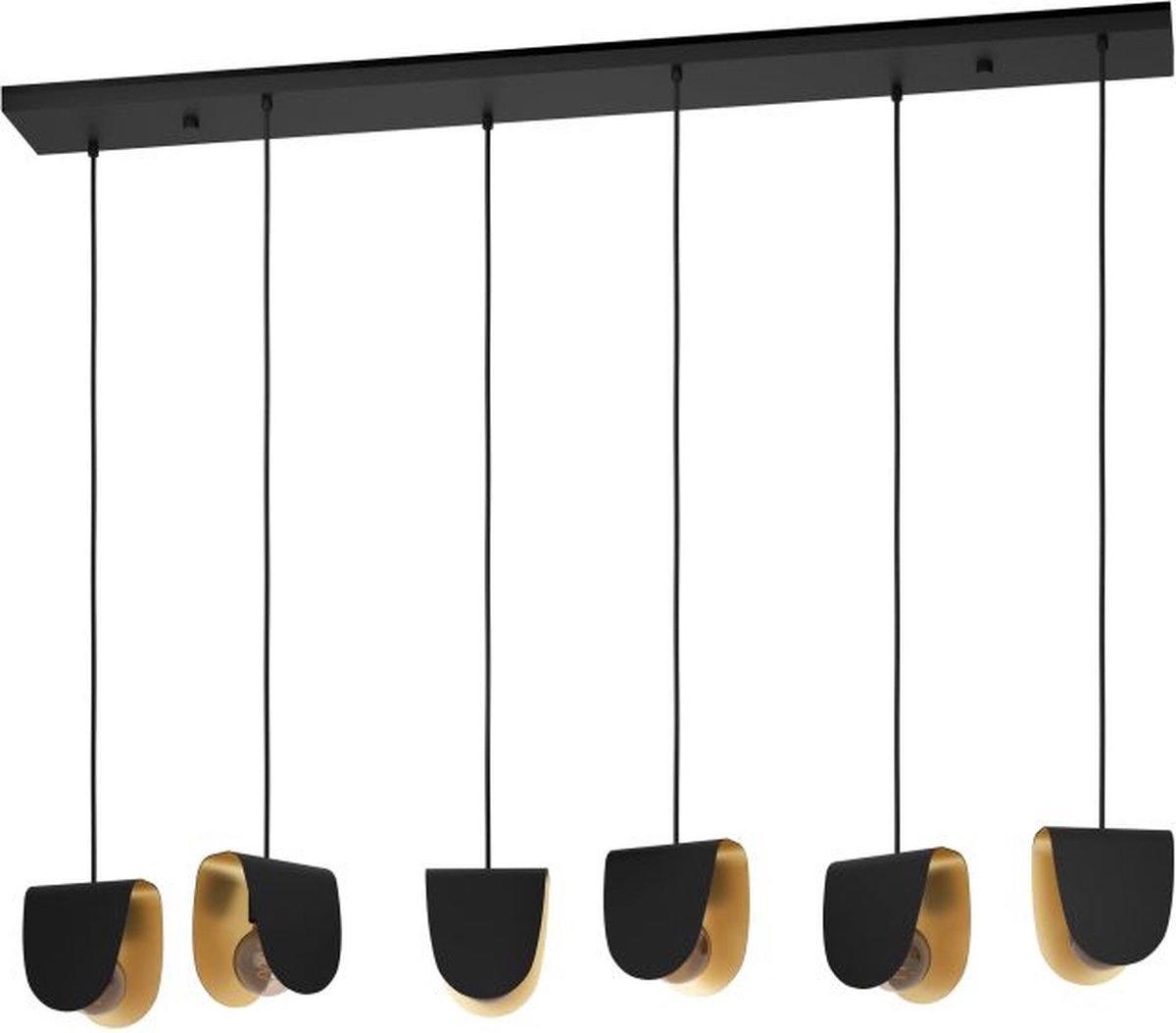 Serenara Hängelampe 6-flg. schwarz/gold Stars of Light - Esszimmer - Modern - Metall - Mehrflammig