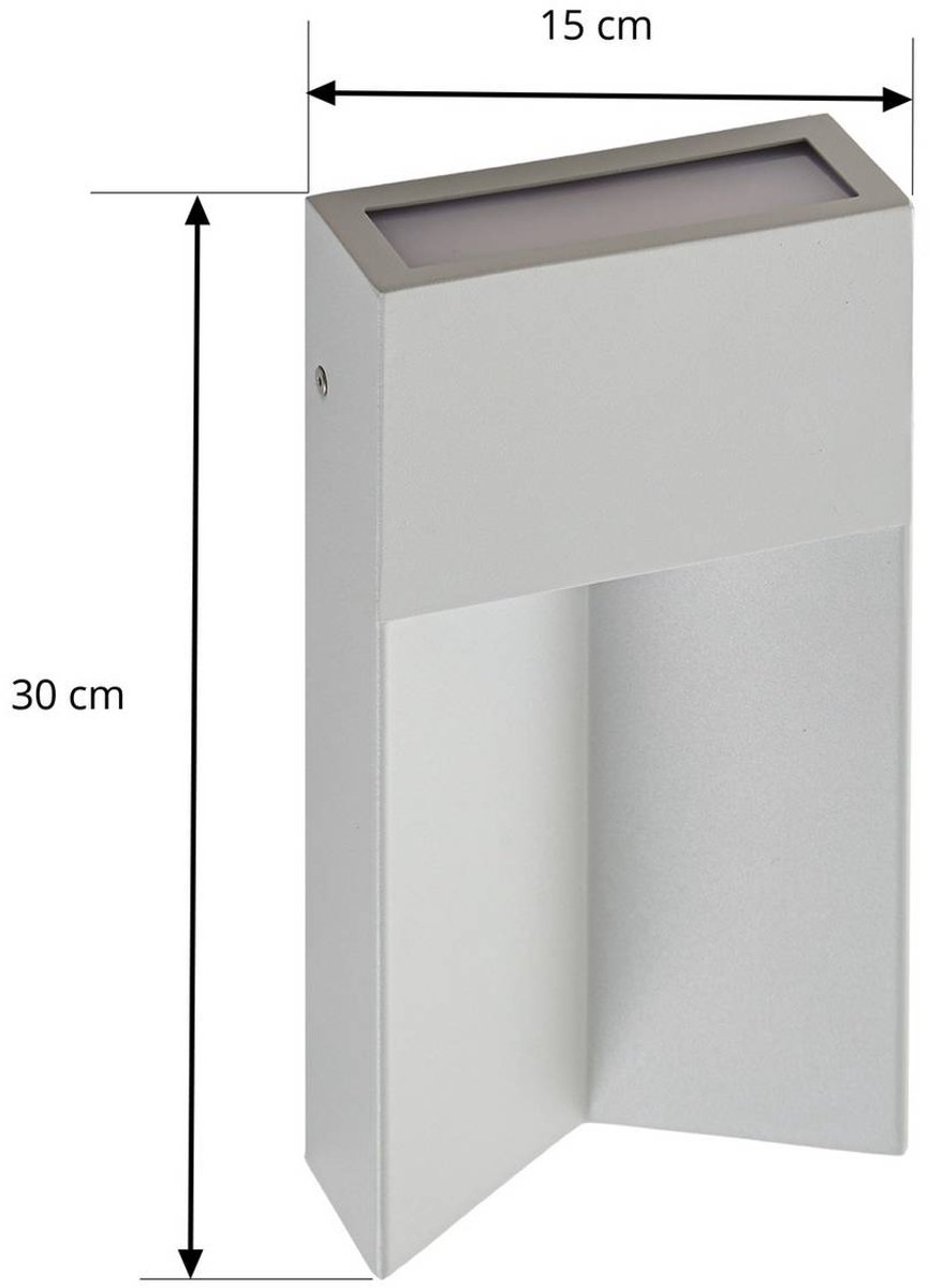 Kaholo LED-Außenwandleuchte, CCT, Aluminium, IP44, hellgrau, eckig Lucande - Modern