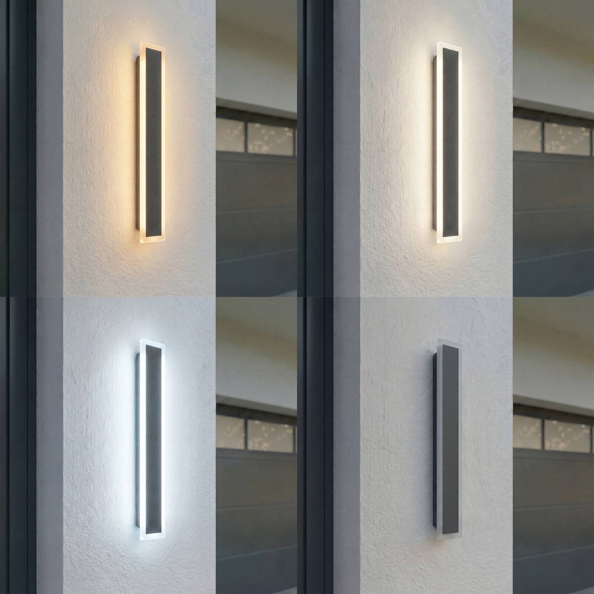 Ilora LED-Außenwandleuchte, CCT, IP65, schwarz, Höhe 60 cm, Metall Lucande - Modern - Edelstahl - Einflammig