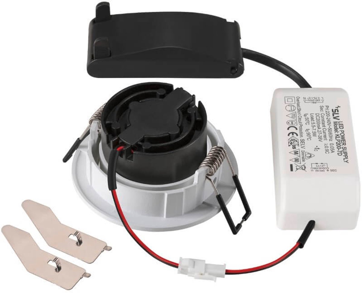 New Tria LED-Deckeneinbaustrahler, rund, weiß, 3.000 K, 38° SLV - Flurbereich - Aluminium - Einflammig