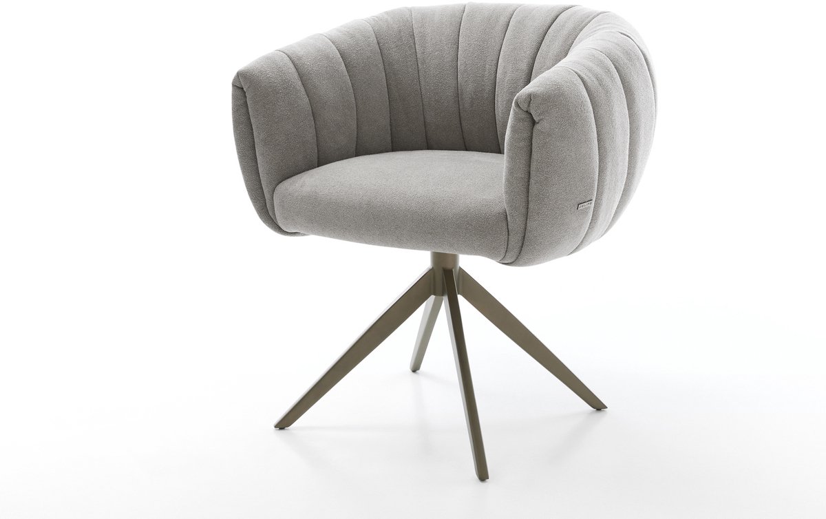 Drehstuhl Jada-Flex Strukturstoff Soft Grau Kreuzgestell breit Effektfinish Titan 360° drehbar Wippfunktion Taschenfederkern