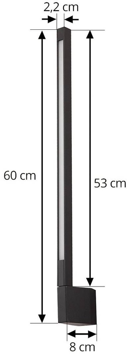 Neano LED-Wandleuchte, 60cm, schwarz, Metall, IP54 Lindby - Balkon - Modern - Aluminium - Bündig