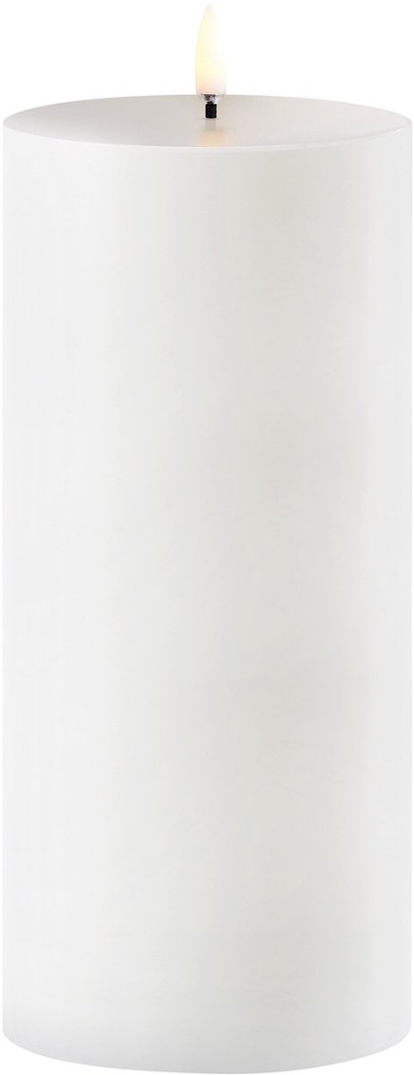 Outdoor Stumpenkerze LED 8,4x20 cm Weiß Uyuni Lighting - Terrasse - Kunststoff