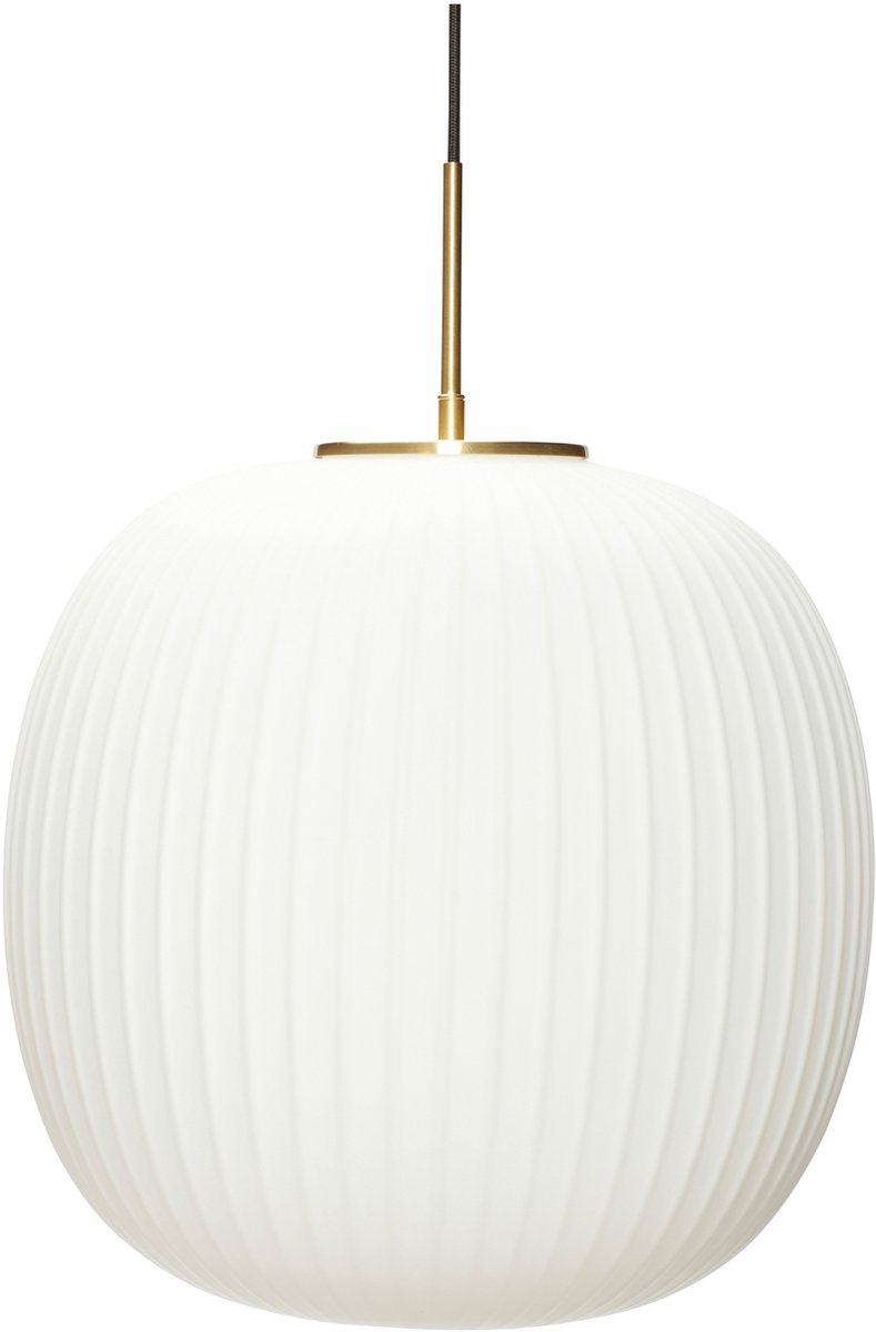 Serene Pendelleuchte Ø42 Opal/Brass Hübsch - Wohnzimmer - Metall