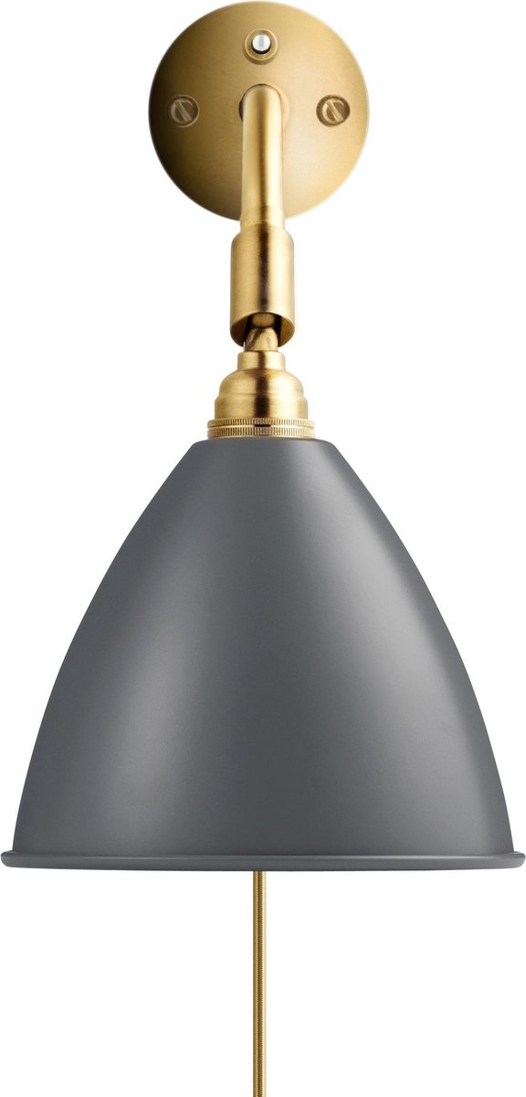 Bestlite BL7 Wandleuchte Ø 16 cm Grau/Messing- GUBI - Wohnzimmer - Design - Metall - Einflammig